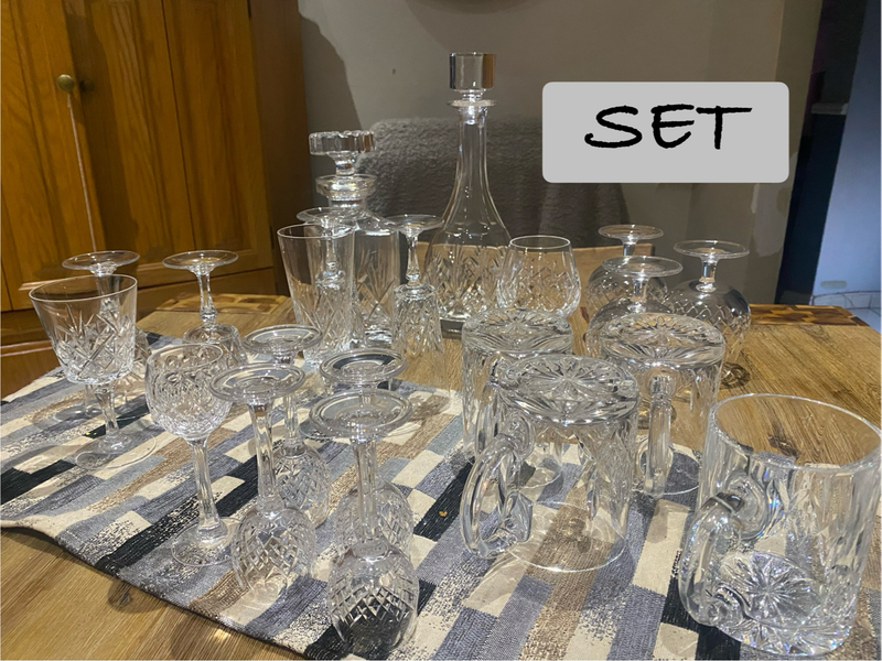 Crystal Glass set with 2x Decanters