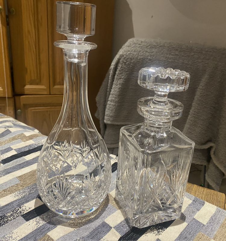 Crystal Glass set with 2x Decanters