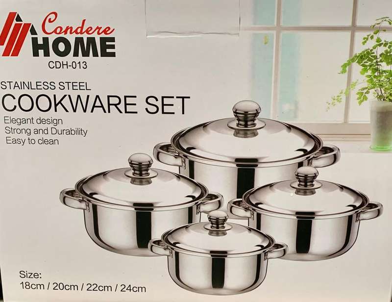 CONDERE HOME COOKWARE SET - S/steel CDH-013