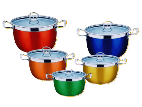 CONDERE HOME COOKWARE SET - 10 pc s/steel multicolor CDH-002
