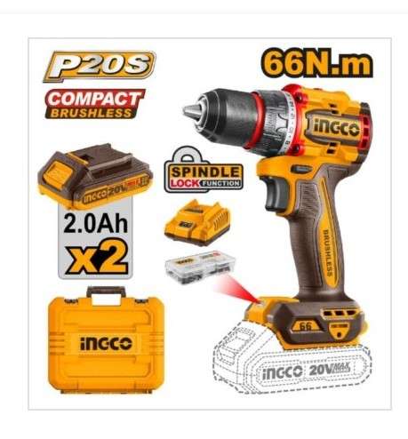 Cordless Drill & Grinder Ingco Set 5 Pcs (Save -19%).