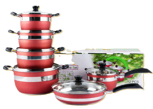 CONDERE HOME COOKWARE SET - 12 pc red CDH-009
