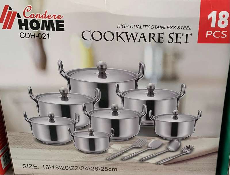 CONDERE HOME COOKWARE SET - 18 Pcs S/steel CDH-021