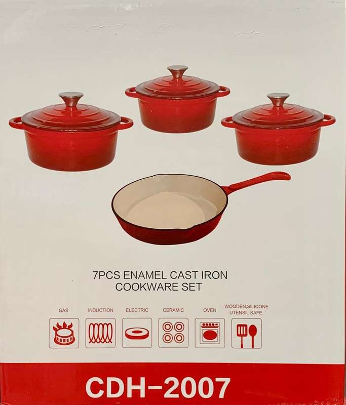 ENAMEL CAST IRON COOKWARE SET 7PCS - CDH-2007