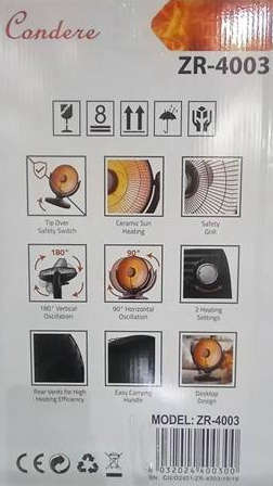 ELECTRIC HEATER (Ceramic carbon sun heater) ZR-4003 - 1000W