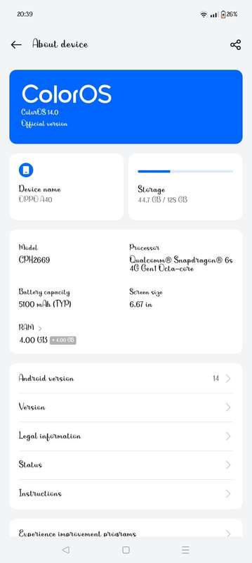 Oppo A40 128GB 4GB Ram Dual SIM Phone