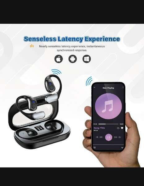 Bluetooth Telephone Receiver Wireless Bluetooth Earphones - YW01 - Black