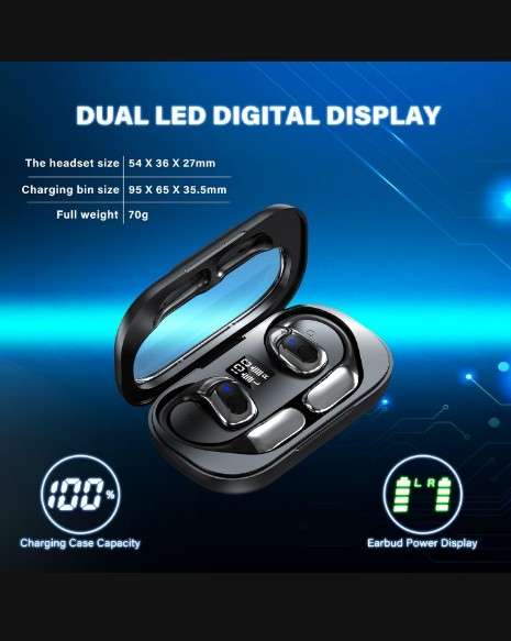 Bluetooth Telephone Receiver Wireless Bluetooth Earphones - YW01 - Black