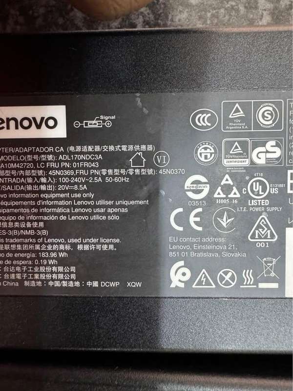 170W 20V 8.5A Laptop Notebook Power Adapter For Lenovo Big Square USB