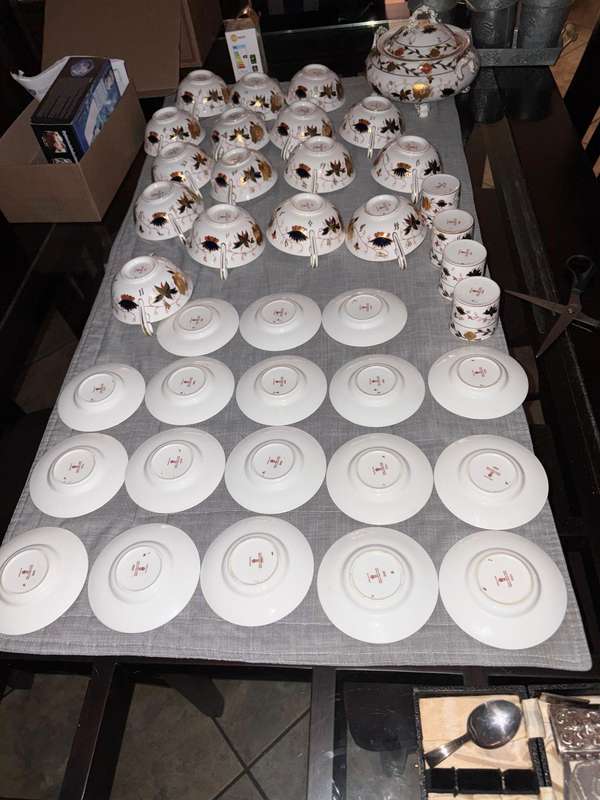 Royal Crown Derby Soup Bowls with saucers (16) Sold as SET
