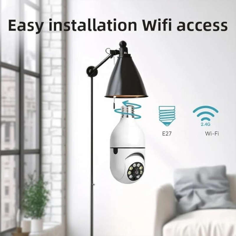 Nicoone Light Bulb Security Camera,1080P Wireless Light Bulb Camera WiFi Outdoor