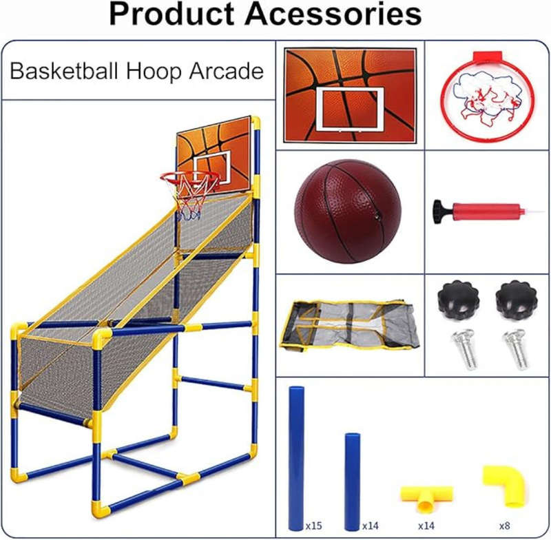 Indoor Basketball Hoop Arcade for Kids Pop A Shot Basketball Game with 1