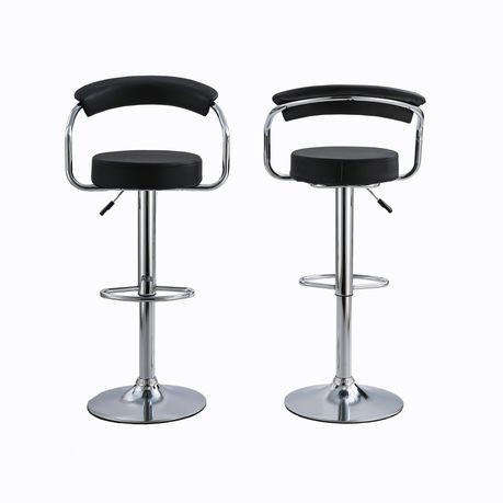Bar Stools with Arms Set of 2 Black, Red and White Colors