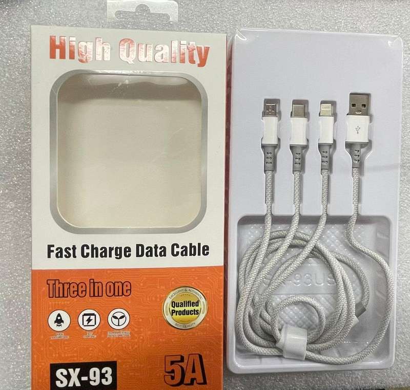 USB braided cable 3 wires 5A