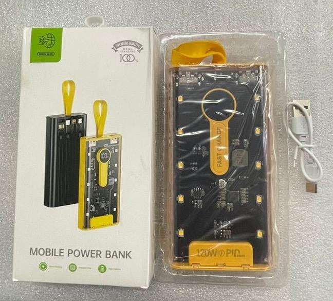 Mecha style yellow transparent fast charging power bank 3000mAh