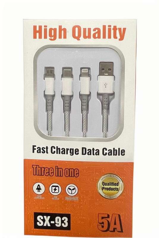 USB braided cable 3 wires 5A