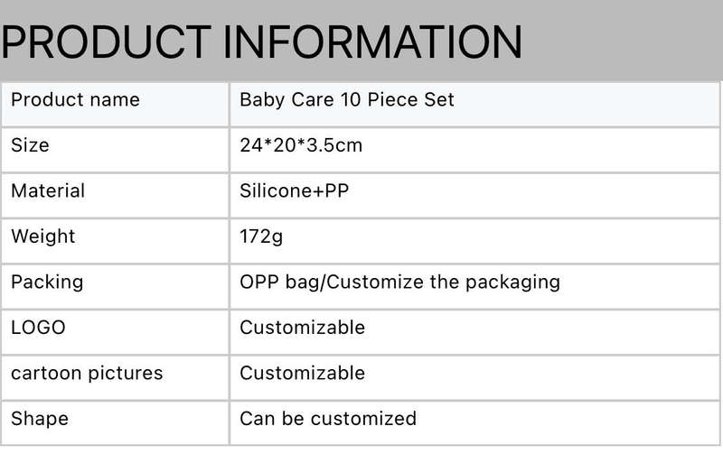 10pcs  Set Newborn Baby Kids Nail Hair Health Care Thermometer Grooming Brush Kit Care Baby Essenti