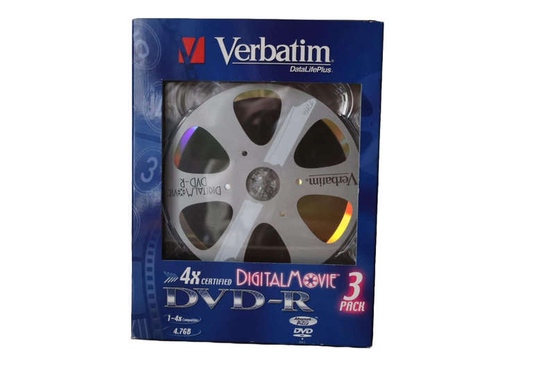 Verbatim Digital Movie DVD-R & DVD+R 4x Discs  Pack of 6 | 4.7GB | Retro Movie Reel Design
