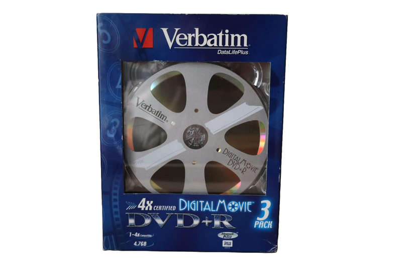 Verbatim Digital Movie DVD-R & DVD+R 4x Discs  Pack of 6 | 4.7GB | Retro Movie Reel Design