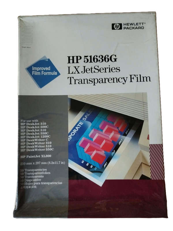 HP Premium Inkjet Transparency Film | 4 Sealed Boxes | 51636G | 50 Sheets per Box | A4