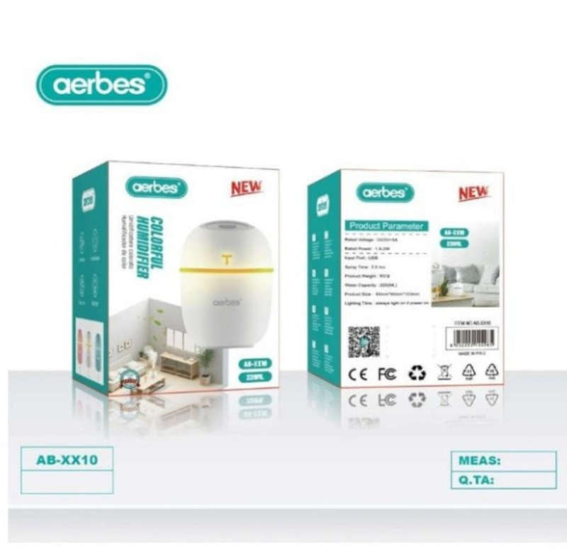 Aerbes AB-XX10 Colurful Nightlight Humidifier 220ML- White