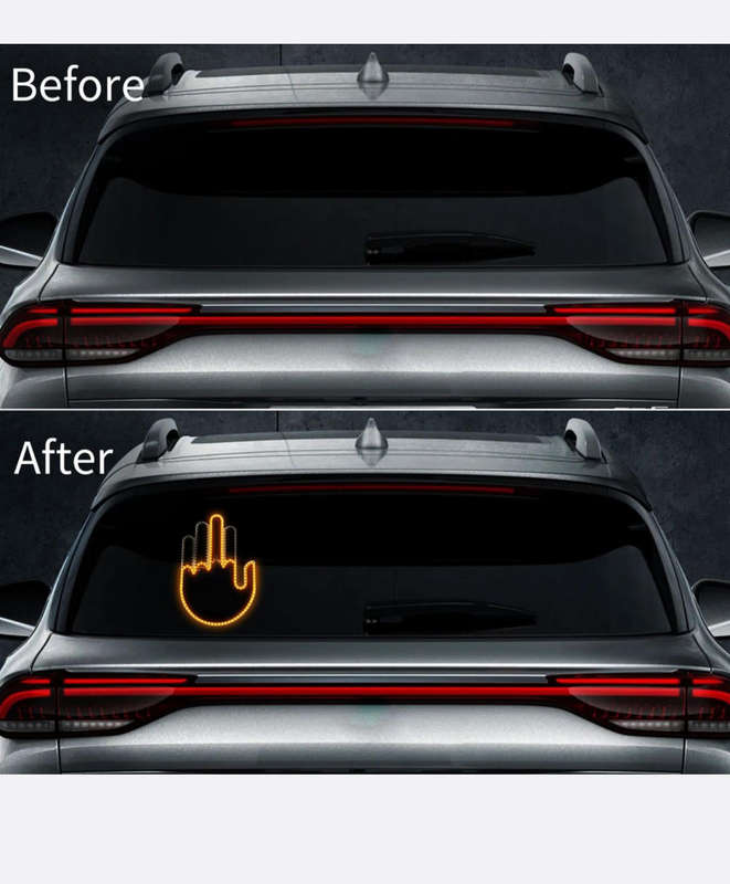 LED Finger Gesture Car Light with Remote Control + Batteries