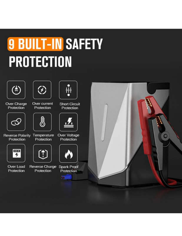 Multifunctional Jump Starter with Air Pump Portable Car Battery Booster & Inflator