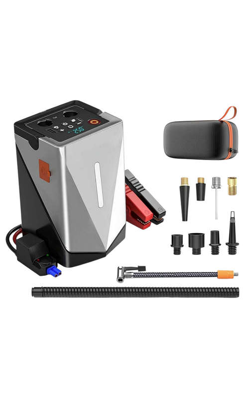 Multifunctional Jump Starter with Air Pump Portable Car Battery Booster & Inflator