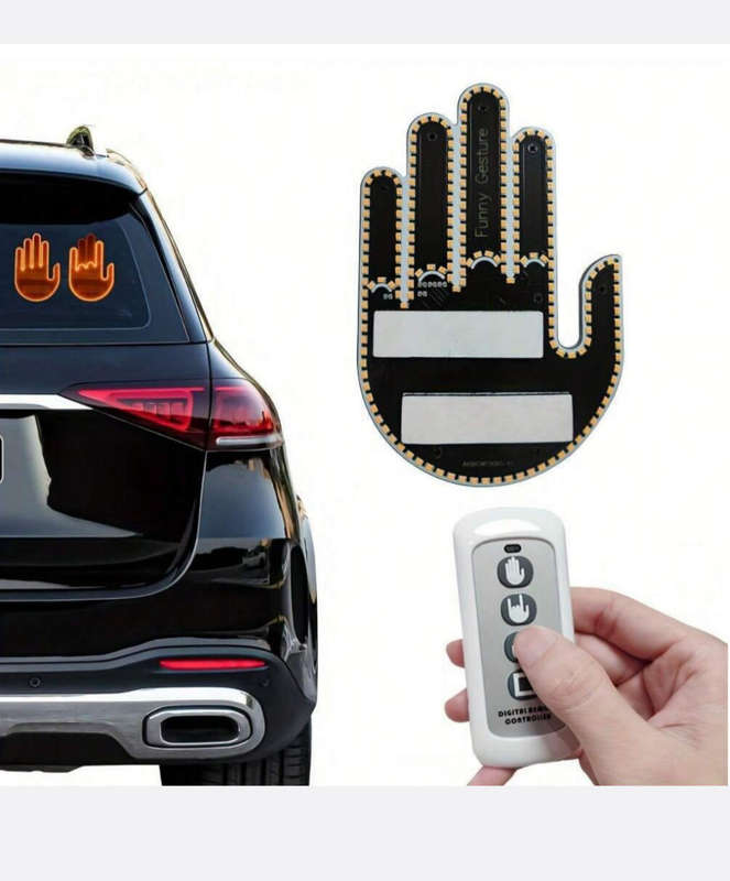 LED Finger Gesture Car Light with Remote Control + Batteries