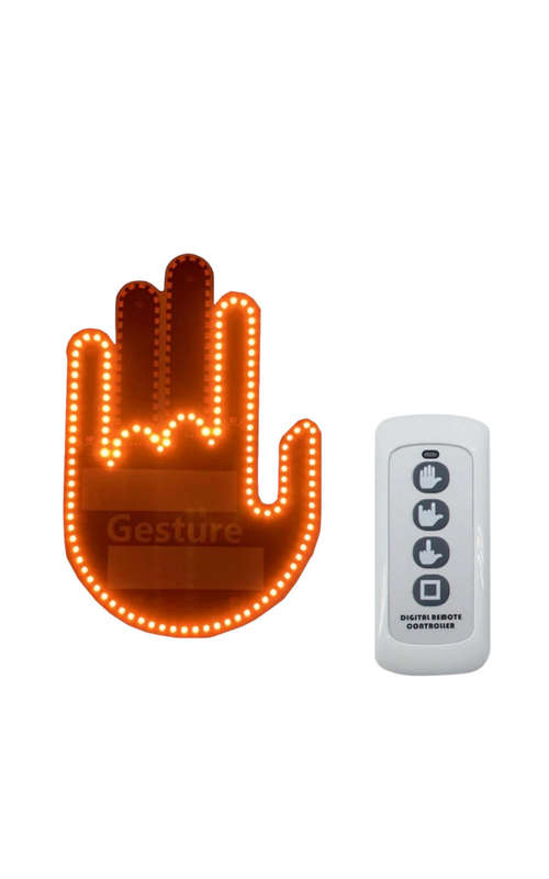 LED Finger Gesture Car Light with Remote Control + Batteries