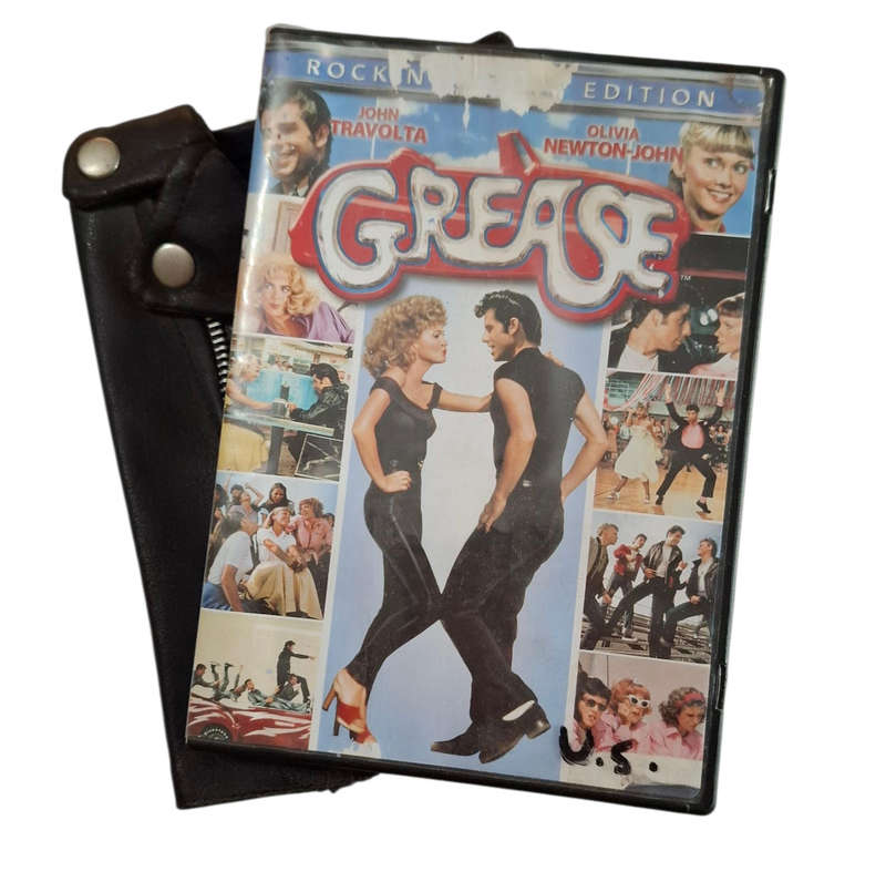 Grease DVD in Faux Leather 'T' Birds Jacket Cover