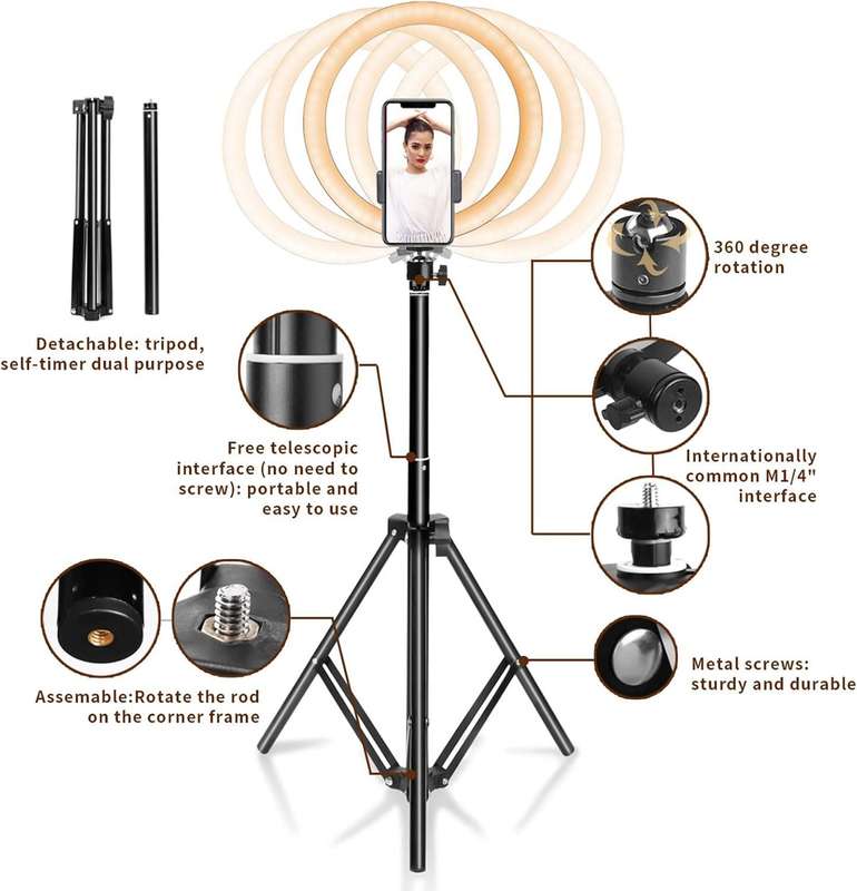 35 cm LED Ring Light with 1.8m Adjustable Tripod