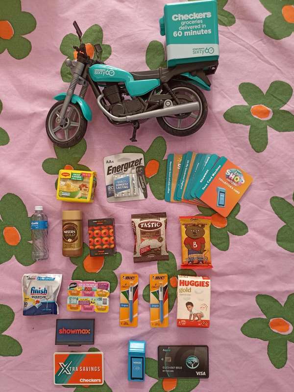 Checkers Little Shop Mini Items and Motorcycle Bundle