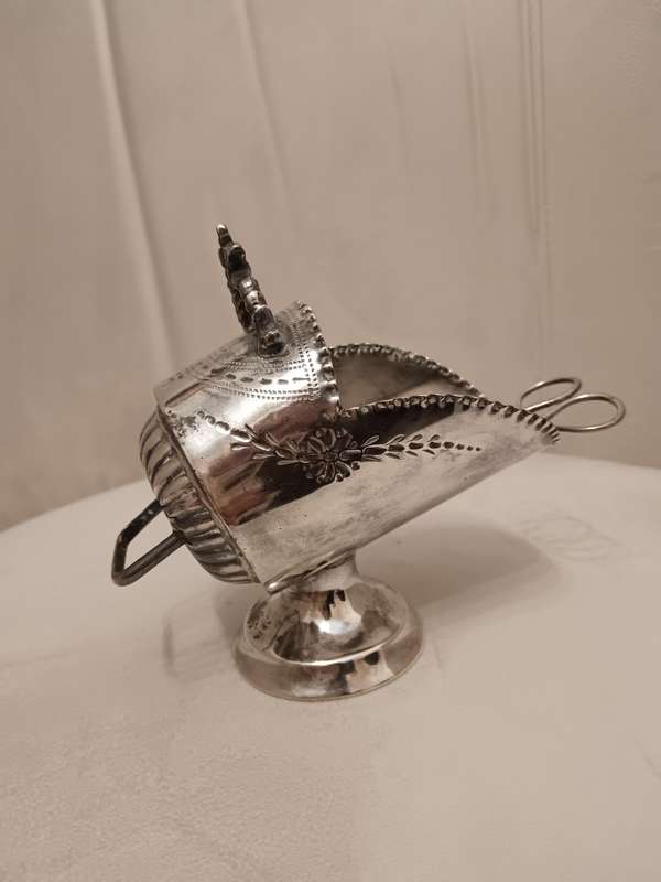 Vintage Silver-Plated EPBM Sugar Bowl - Coal Scuttle Shaped