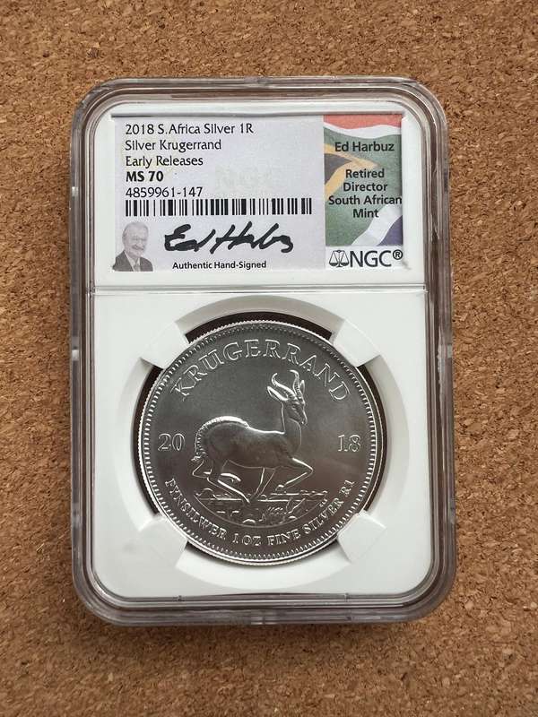 2018 Early release MS 70 silver KrugerRand