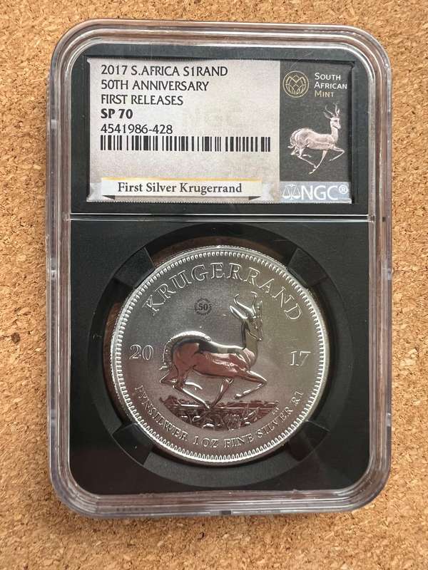 2017 SP 70 50th Anniversary first releases silver KrugerRand