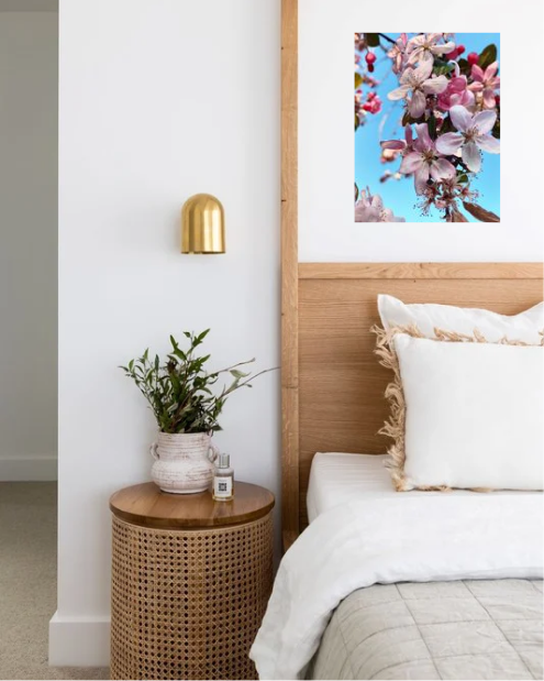 Original Photography A3 Printed Canvas Wall Art "Pink Blossom""