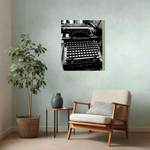 Original Photography A3 Printed Canvas Wall Art "Vintage Typing"