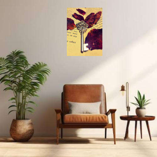 Original Photography A3 Printed Canvas Wall Art "The Key to Knowledge""