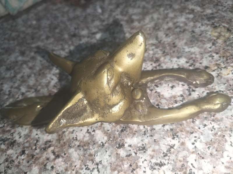 Vintage Castelion Solid Brass Fox Door Knocker, 280g (weight)