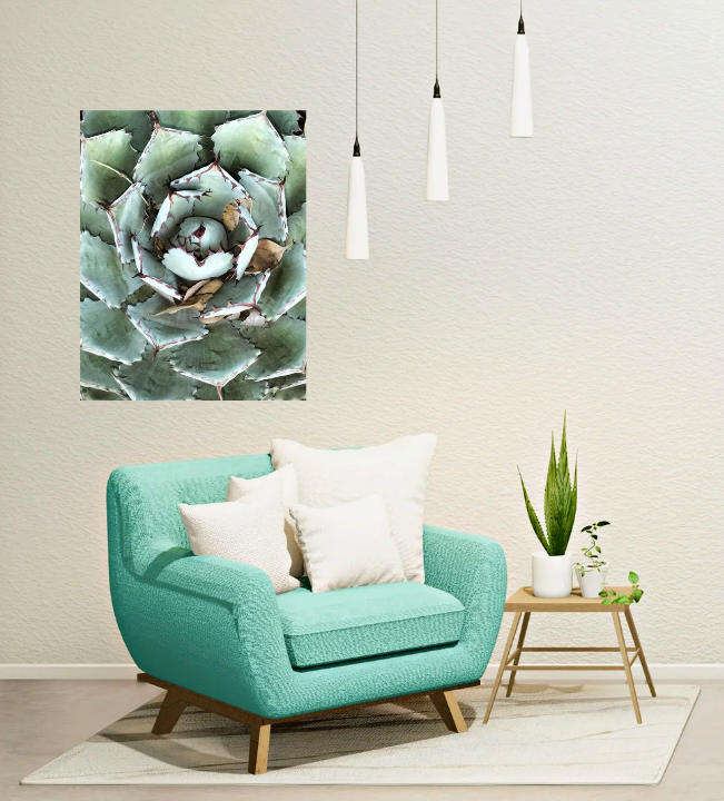 Original Photography A3 Printed Canvas Wall Art "Bluegreen Harmony""
