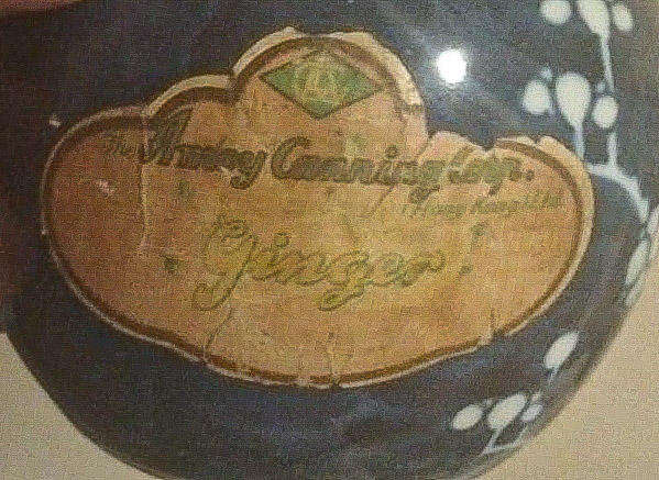 Antique Chinese Qing Kangxi Ginger Jar with Original Label (view 2nd image) R3000-4000 marketprice