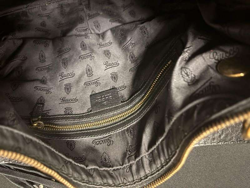 Gucci Calfskin Babouska Hobo Bag  Black