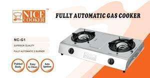 Fully Automatic Gas Cooker, mirror stainless steel panel