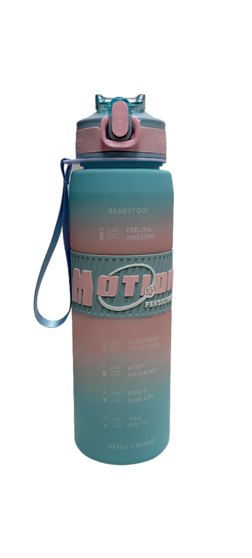 1000ml Motivation Water Bottle, Includes a comfortable carry strap for easy transport