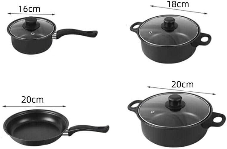 Black 13 Piece Non Stick Kitchen Cookware Set