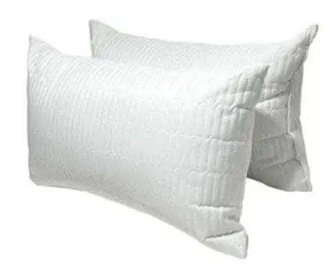 2Pc Quilted Pillows, 100% Polyester, Naturally Siliconised Silk