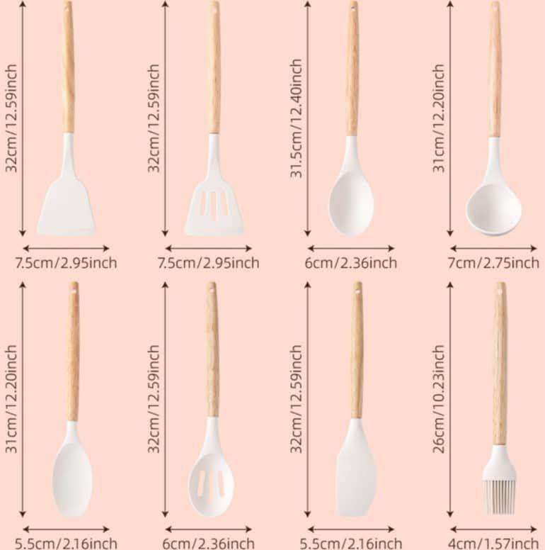 19-Piece Non-Toxic Silicone Cooking Utensils Set with Holder - Heat-Resistant