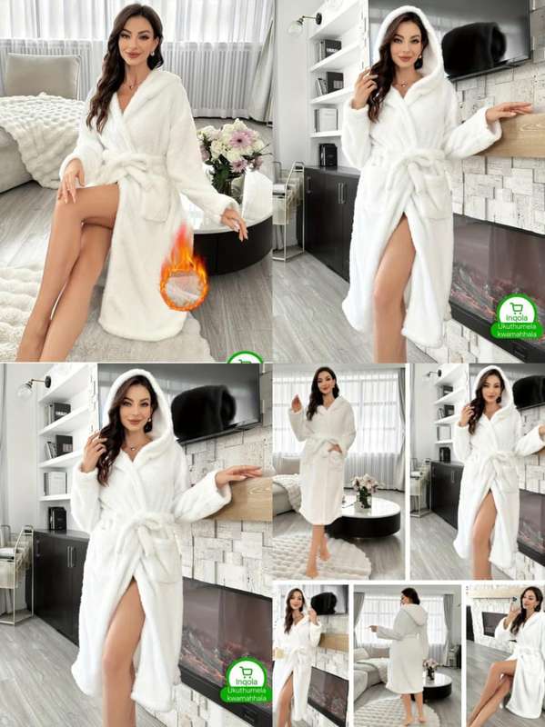 Luxury Terry Bathrobe/Gown: Unisex, Fluffy, Free Size