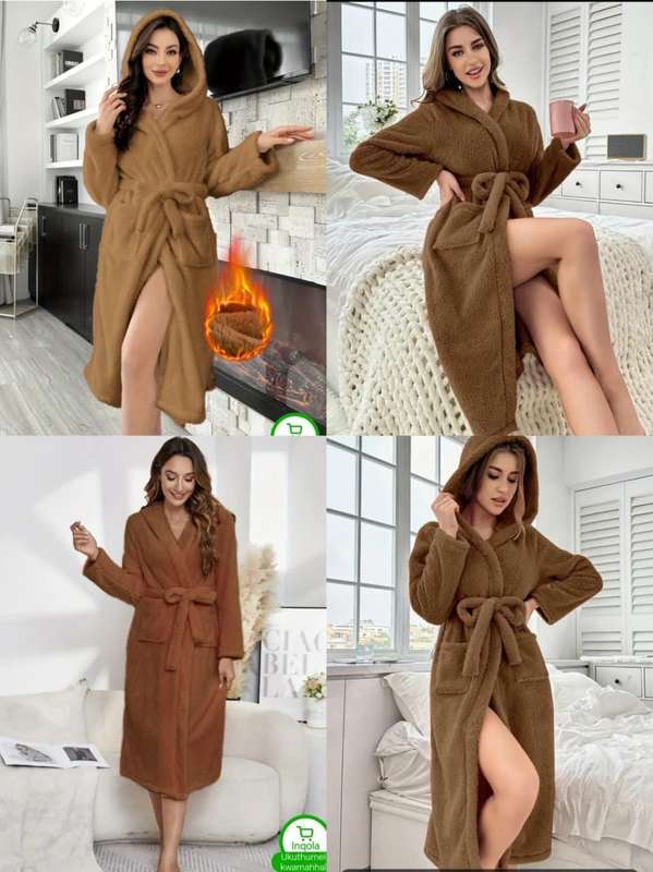 Luxury Terry Bathrobe/Gown: Unisex, Fluffy, Free Size